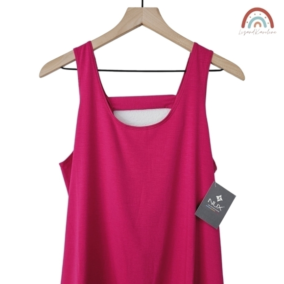 New! Nux Exhale Tank Pink Sleeveless Athletic Yoga Top - Picture 4 of 10
